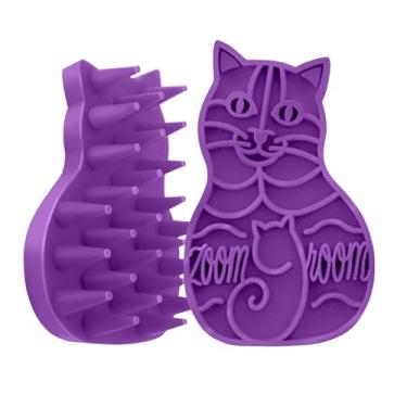 Imagem de KONG Escova Cat ZoomGroom – Ferramenta de limpeza de borracha macia para escovar, massagear, tomar banho e reduzir bolas de pelo