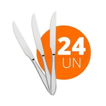 Imagem de Kit - 24 Facas Para Churrasco Luxo Laguna Em Aço Inox Fitop - Tramonti