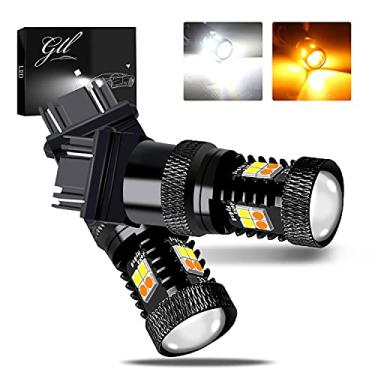 Imagem de GLL Lâmpadas LED 3157 3030 16 SMD âmbar/branco Switchback de seta 4W 12V LED super brilhante 800 lúmens 6000-6500K (pacote com 2) (3157)