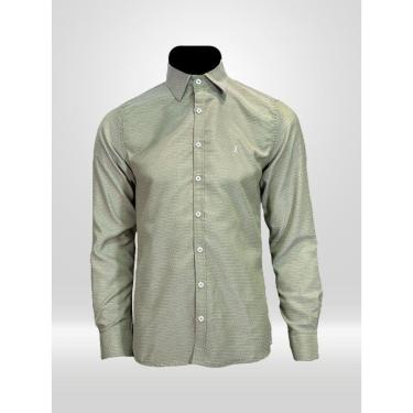 Imagem de CAMISA MASCULINA MANGA LONGA VERDE MILITAR COM DETALHES VICTOR VARRENS-Masculino