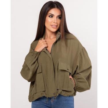 Imagem de JAQUETA VISCOSE BOMBER FEMININA COM CINTURA REGULÁVEL-Feminino