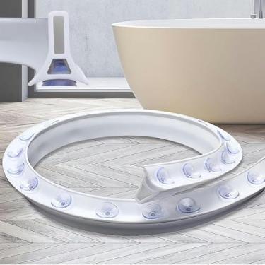 Imagem de Ventosa Chuveiro Limiar Barreira De Barragem De Água, Silicone Wet Room Banheiro Piso Vedação, Barreira De Retenção De Chuveiro Dobrável Rolha De Água Para Banheiro, 270cm(106in)