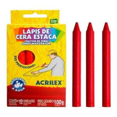 Imagem de 10 Cx Giz De Cera Estaca Agrilex Uso Profissional Cx C/12un - Acrilex
