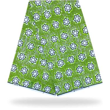 Imagem de Shenbolen Tecido africano 6 jardas Kente Cloth by The Yard Ankara Print Wax Fabrics 100% poliéster (L)