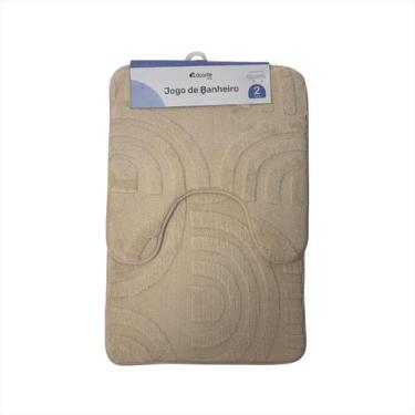 Imagem de Kit Conjunto 2 Peças Tapete Piso Banheiro Chique Absorvente Antiderrap