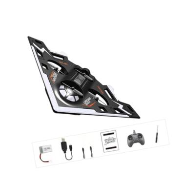Imagem de Colaxi Avião de brinquedo de espuma com controle remoto, brinquedo decorativo de simulação de caça, avião RC para crianças, presente para jardim, casa, sala, Preto