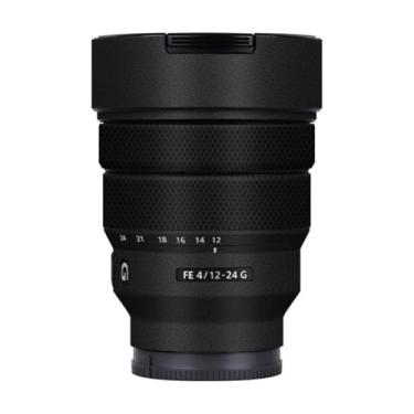 Imagem de Adesivo de lente de câmera para Sony FE 12-24 mm F4 G Macro Coat Wraps Film Protective Vinyl Decal Skin 12-24 4 (couro preto)