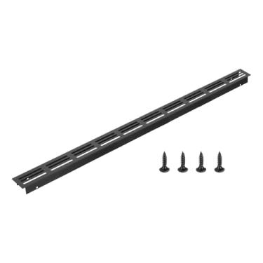 Imagem de PATIKIL Tampa de saída de ar da porta, 50 x 3,5 cm (dimensões externas), grade de ventilação com venezianas de alumínio, ventilação retangular com parafusos de montagem para armário de sapatos, preto