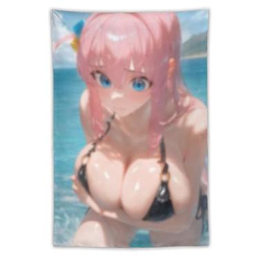 Imagem de LIEGBMEU Sexy Bikini Hot Anime Girl Tapeçaria 101.6 cm x 152.4 cm Interior Exterior Wall Quilt Art Decoração de Tapeçaria Caprichosa, AD95