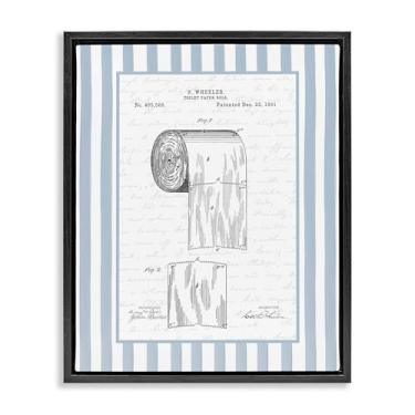 Imagem de Stupell Industries Papel higiênico vintage envernizado preto emoldurado em tela flutuante design de arte de parede por Lettered and Fored, 53 x 43 cm