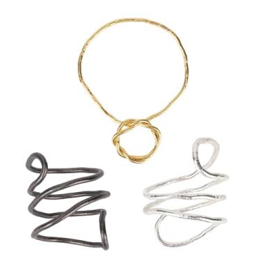 Imagem de 3un Colares Dobráveis de Cobra, Corrente Torcida Flexível Ajustável Laço Infinito Pulseira e Gargantilha Multiusos Acessórios de Joalharia da Moda para Mulheres (Dourado, Prateado, Preto)