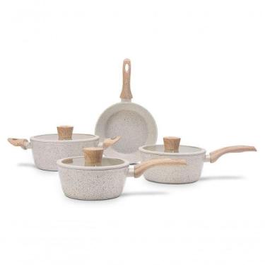 Imagem de Jogo De Panelas 4 Peças Fogão De Indução Revestimento Cerâmica Antiade