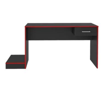 Imagem de Mesa Gamer Artely Móveis Preto E Vermelho, Suporte elevado para o CPU, Pintura UV Texturizada Acetinada