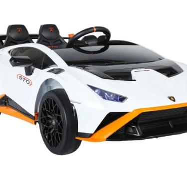 Imagem de Mini Carro Elétrico Grande Infantil 12V Controle Remoto Motorizado Drift STO Cinza ou Branca Luxo Som Pen Drive Menino (Branca)