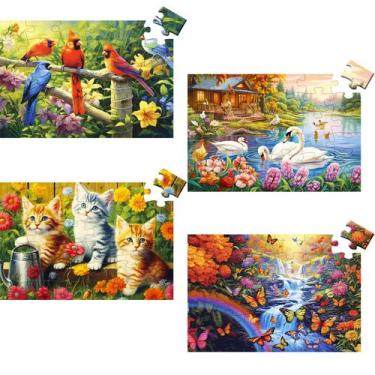 Imagem de Puzzle Maiqufa 36 peças para idosos com demência x4 com bolsas
