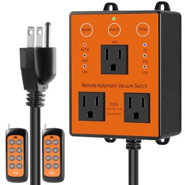 Imagem de MIAOLINK Interruptor de vácuo automático remoto, controle de poeira de ferramenta elétrica 120V/15A, 3 modos com temporizador de atraso