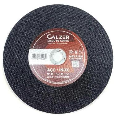 Imagem de Disco de Corte p/ Aço e Aço Inox 9" 1.9mm Furo 22.22mm - Galzer