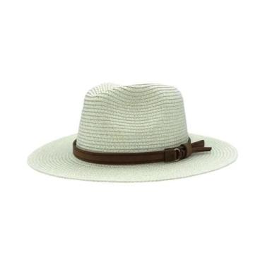 Imagem de Chapéu Panamá De Palha Respirável Reversível Estilo Cowboy Com Cinto D