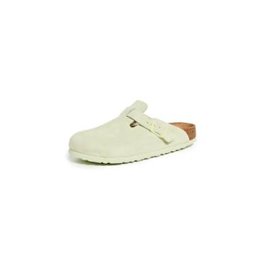 Imagem de Birkenstock Sandálias femininas Boston Soft Footbed, Limão desbotado, verde, 42 M EUA