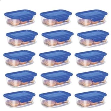 Imagem de Conjunto de Potes Plásticos com Trava na Tampa,15 Unidades, 250ml, Transparente com Tampa, para Armazenamento de Alimentos
