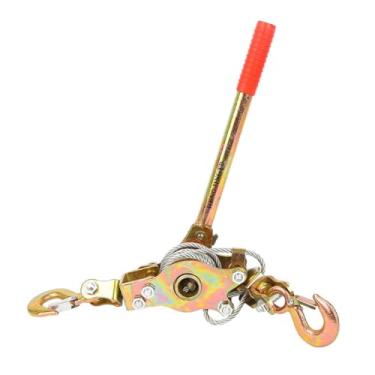 Imagem de HENGJINGTR Ferramenta de guincho manual, puxador de corda, capacidade de 1t/2t, tensor de cabo de aço com sistema de gancho duplo, ferramenta de construção em aço,1t