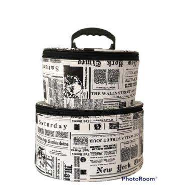 Imagem de Kit De Frasqueiras Maleta Necessaire Com Ziper 2 unidades - Jornal