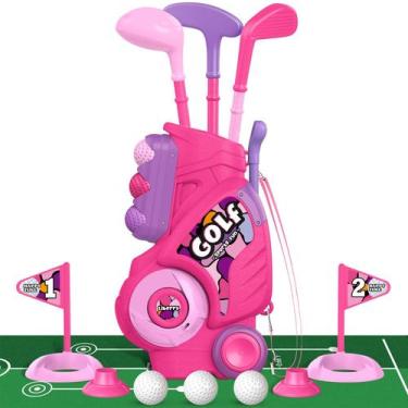 Imagem de Conjunto de golfe Liberry Toddler com tapete de golfe rosa para crianç