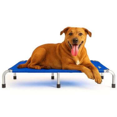 Imagem de Cama Ortopédica Suspensa Cachorro Pets Alumínio Arejada Tam. G Grande 
