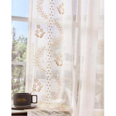 Imagem de Cortinas transparentes jinchan Belrose Linen 240 cm de comprimento 2 p