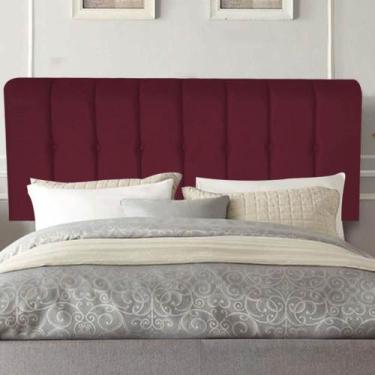 Imagem de Painel Estofada Kiara 100cm Solteiro Box Quarto Suede Bordô - Gat Maga