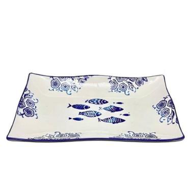Imagem de Kit 6 Petisqueiras Bowl Grande Travessa Peixe Oceano 550ml - OUTRAS MA