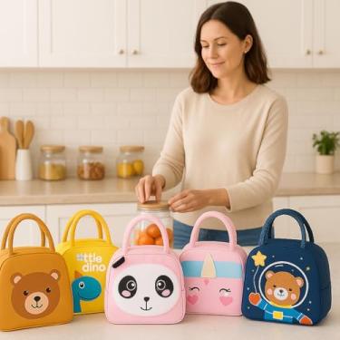 Imagem de Bolsa Lancheira Térmica para Marmita Infantil Escolar Preserva Temperatura Térmica