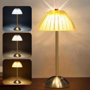 Imagem de Luminária de Mesa, Abajur 800mAh(15 * 31cm), Luminária Abajur Mesa Led Dimerizável Sem Fio Recarregável, Luminaria de Mesa, Luminaria Quarto, Toque Candeeiro de Mesa Luz Noturna