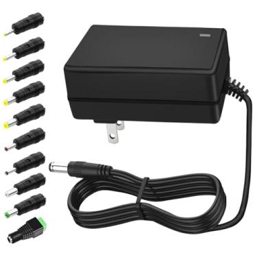 Imagem de Adaptador de fonte de alimentação 12V 3A com 10 pontas 100-240V AC para DC 12 volts 3000mA 2000mA 1000mA 36W AC DC adaptador de comutação para fita de LED DVR NVR CCTV impressora roteador etc