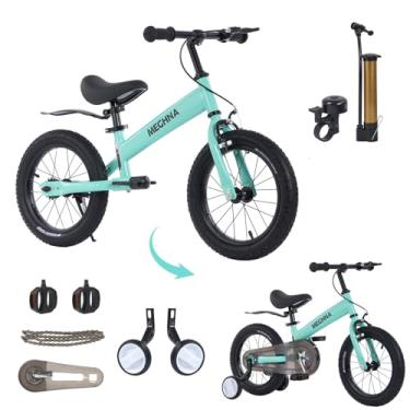 Imagem de WEEROCK Bicicleta infantil 2 em 1 e bicicleta de equilíbrio, bicicleta infantil de 35 cm e bicicletas de equilíbrio para meninos e meninas de 3 anos, estrutura de aço, freio frontal para crianças