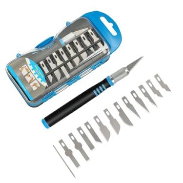 Imagem de Conjunto de facas de passatempo de precisão com 13 lâminas - Conjunto de facas artesanais e exatas para arte, álbuns, modelagem de arquitetura, artesanato, estêncil, pontuação - Ferramenta de faca de