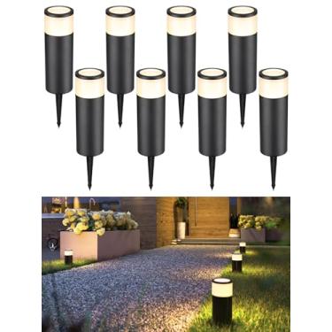 Imagem de LEONLITE Pacote com 8 iluminação de caminho de baixa tensão, luz de caminho de poste de amarração LED de 5 W, luzes de paisagem de 12 V ao ar livre, caixa de alumínio, IP65 à prova d'água, vida útil