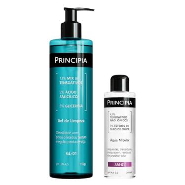 Imagem de PRINCIPIA, Kit Dupla limpeza ÁGUA MICELAR AM-01 + Gel de Limpeza Facial GL-01