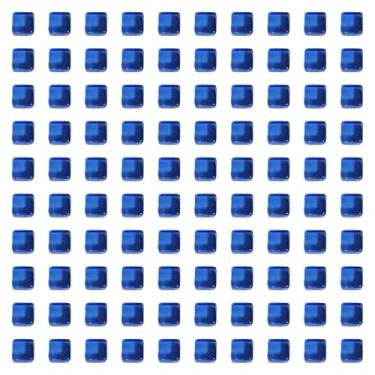 Imagem de YIJU 100x Cubos de acrílico, dados em branco, blocos de construção, brinquedos de treinamento sensorial para jogos de tabuleiro de mesa, Azul