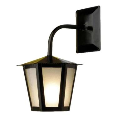 Imagem de 2X Luminária Arandela Colonial Externa Sextavada Preta