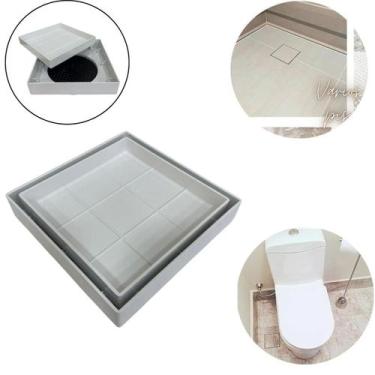 Imagem de Ralo Inteligente 13x13 Oculto Piso/ Porcelanato Cor Branco - 123 Organ