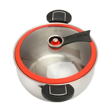 Imagem de Panela de Pressão Micro Panela de Aço Inoxidável Eficiente para Cozimento Rápido para Cozinha Doméstica 7L Com Tampa (Prata)