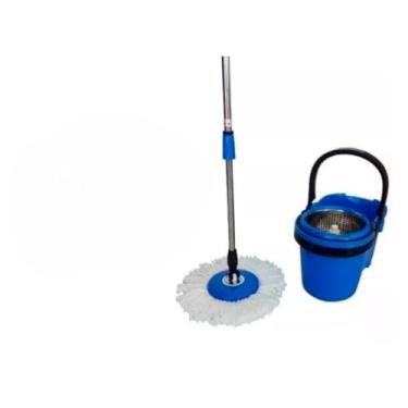 Imagem de Mop Giratório Inox 360 Balde Grande 14l Com 4 Refis + Acessorios Rodo Limpeza