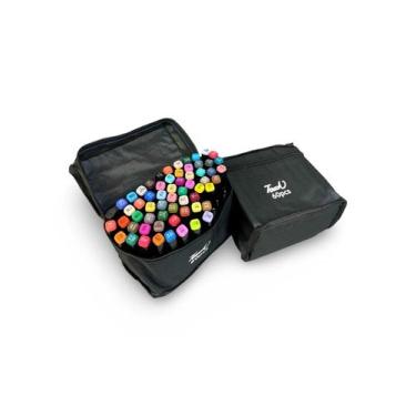 Imagem de Kit Caneta Marcadora Touch Permanente Colorida Ponta Dupla Com Diverso