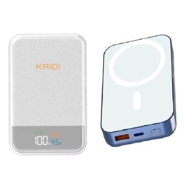 Imagem de Power Bank Portátil Magnético Magsafe Turbo 10.000mah Kaidi Branca