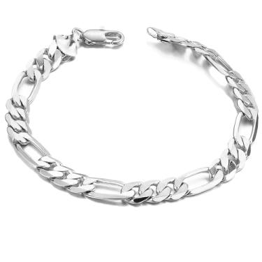 Imagem de Taoqiao Pulseira masculina cubana personalizada de ouro 7,5/8,5/9 cm 18 K banhado a ouro 18 K Figora Classic Hip Hop pulseira de ouro para homens, 7.5 inch, Aço inoxidável, aço inoxidável