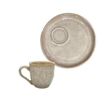 Imagem de Xícara Café e Pires Cerâmica Stoneware Bio Latte 65ml - 1un - PORTO BR