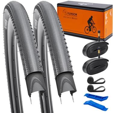 Imagem de YUNSCM Pneus de bicicleta leves 700C 700x38C (ETRTO 38-622) e tubos de bicicleta 700C - nylon 60TPI, resistente a perfurações, compatível com pneus de bicicleta 700x36C/37C/38C/39C/40C - 2 peças (Y