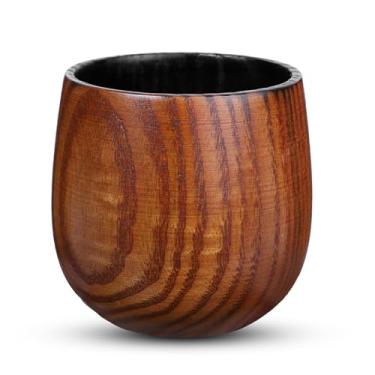 Imagem de Copo Whisky Madeira Carbonizada, Bourbon Madeira Feito à Mão Estilo Antigo Whisky Copo de Bourbon Perfeito para Homens Pais Maridos e Irmãos