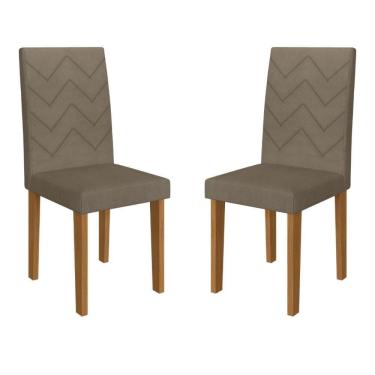 Imagem de Kit 2 Cadeiras De Jantar Estofadas 43,5cm Multimóveis CR50215 Cacau